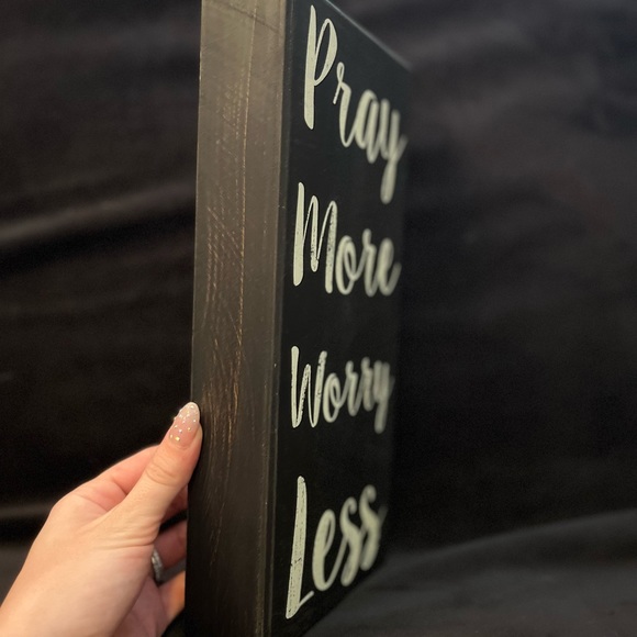 “Pray More Worry Less” Decorative Sign - Picture 4 of 4